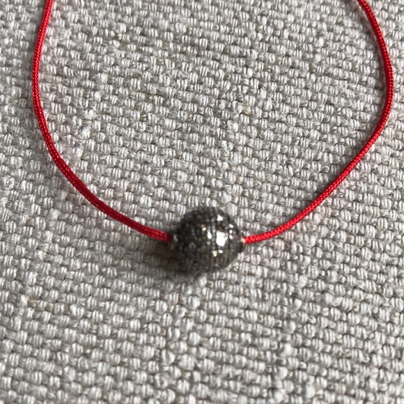 Red String Bracelet w/Diamond Pave Bead - Picture 7 of 7
